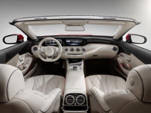 Mercedes-Maybach S 650 Cabriolet, Interior, Fluss der Linien, Rautensteppung ;Kraftstoffverbrauch kombiniert: 12,0 l/100 km; CO2-Emissionen kombiniert: 272 g/km Mercedes-Maybach S 650 Cabriolet, interior , flowing lines, outer diamond quilting; Fuel consumption combined: 12,0 l/100 km; Combined CO2 emissions: 272 g/km
